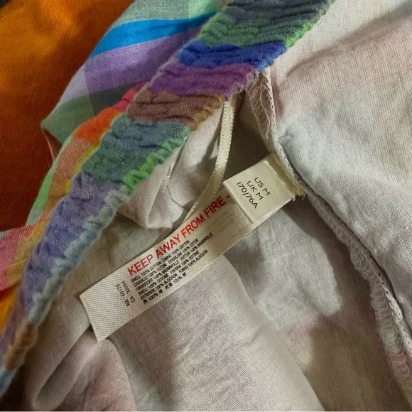 Free People Ticket To Paradise Multicolor Plaid Balloon Beach Pants - Picture 10 of 14